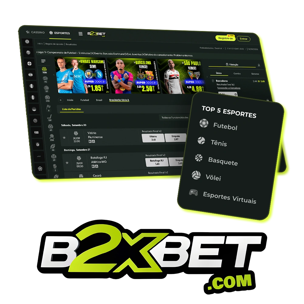 Aposte nos seus esportes favoritos com o B2xbet.