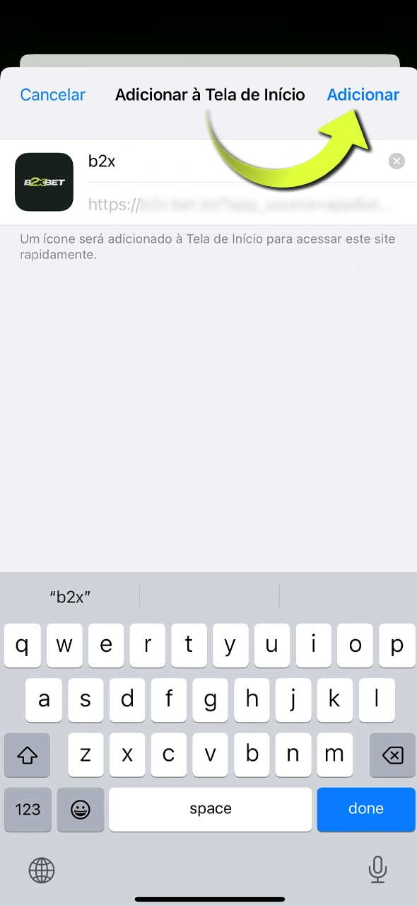 Conclua a instalação do B2xbet com este último toque.