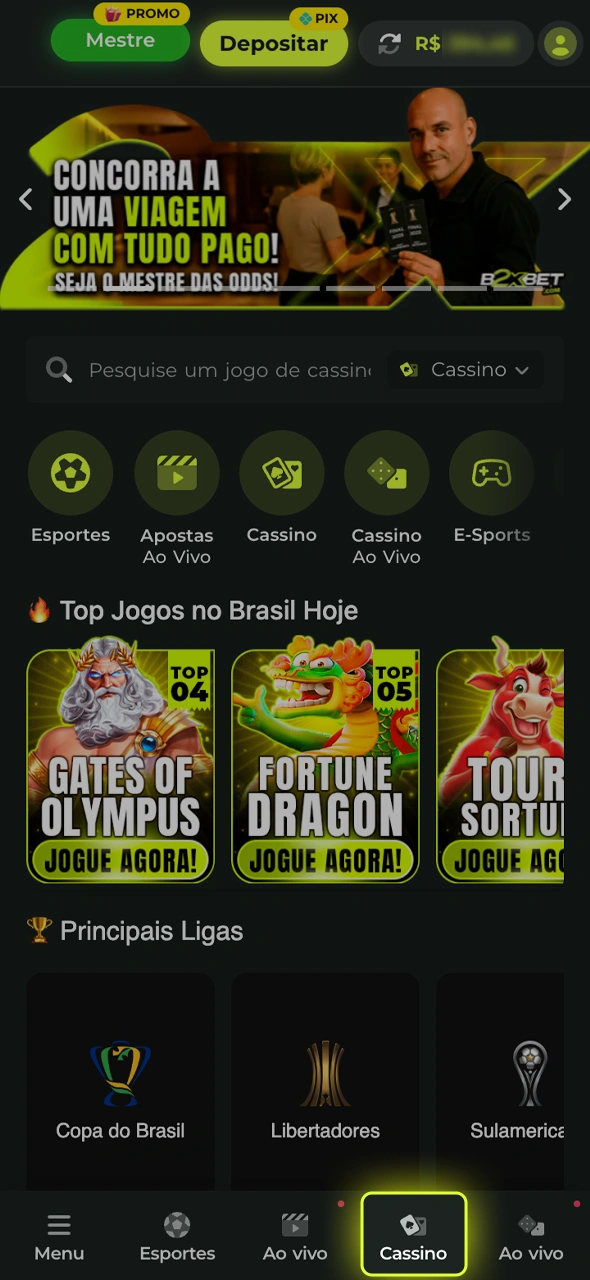 Explore a área de cassino do B2xbet e escolha seu jogo.