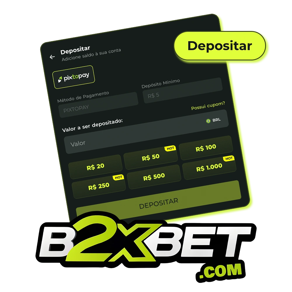 Deposite no B2xbet com segurança e rapidez.