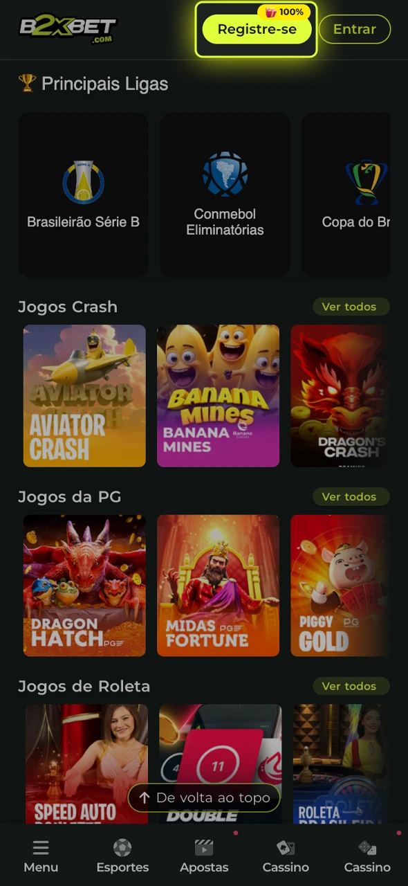 Registre-se no B2xbet e comece sua jornada de apostas.