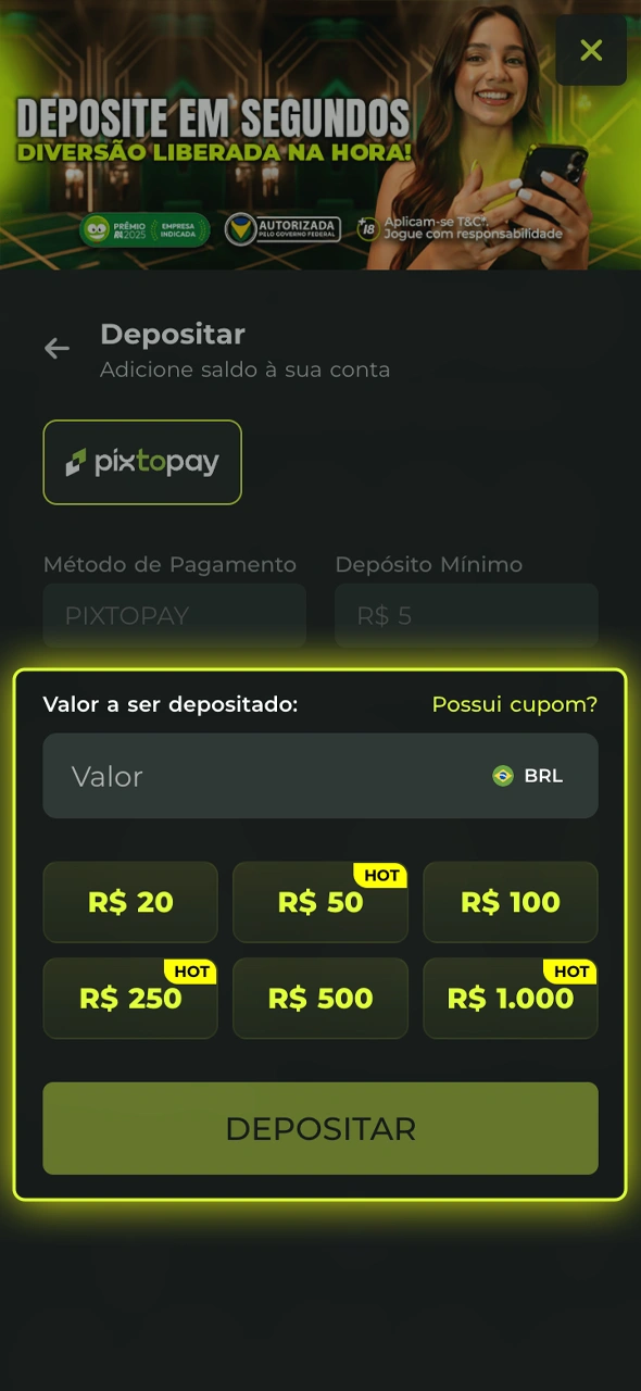 Deposite no B2xbet e habilite a opção de saque.